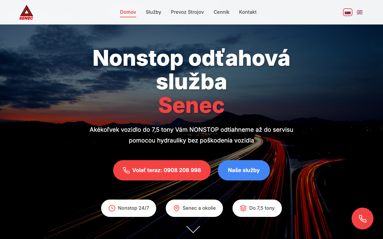 Screenshot - Odťahová služba Senec